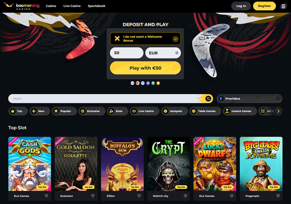 Boomerang casino online