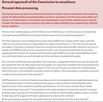 Informacije o Zaštiti Podataka Komisije o Klađenju