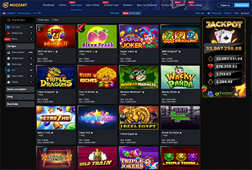 Pregled Mozzart sekcije igara